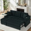 Convertible Sleeper Sofa, Pull Out Sofa with Storage, 84" L-Shaped Sofa Bed with Storage Chaise for Living Room, Apartment, Small Space - 2 of 4