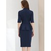 Allegra K Round Neck Pencil Dress for Women's Bow Ruffle Business Peplum Dress - image 3 of 4