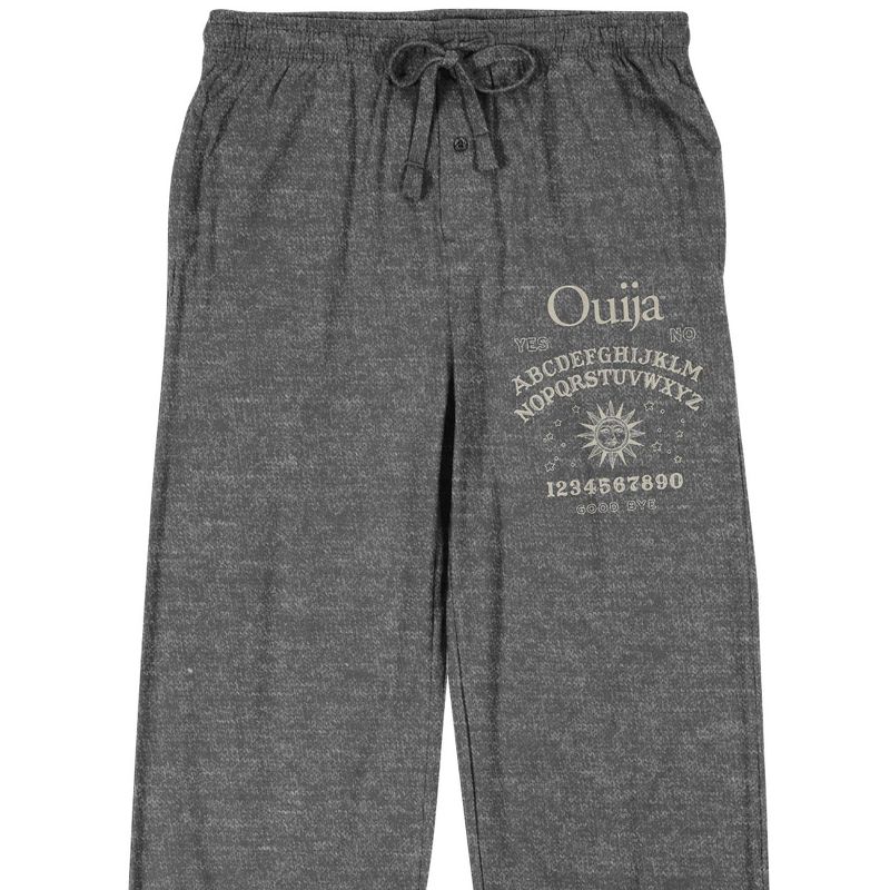 Ouija Letter Number Pattern Men's Heather Gray Sleep Pajama Pants, 2 of 4