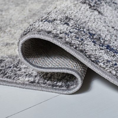 Navy and Grey Abstract Synthetic Area Rug 2'6" x 4'