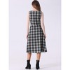 INSPIRE CHIC Women's Plaid Vintage Sleeveless High Waist Midi Pinafore A-Line Dress with Pocket - 4 of 4