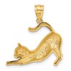 Black Bow Jewelry 14k Yellow Gold 2D Polished Stretching Cat Pendant - 3 of 4