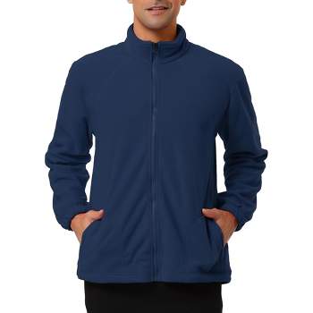 Lars Amadeus Men's Full-Zip Fleece Jacket Long Sleeves Soft Stand Collar Winter Coat