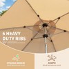 Maggift Outdoor Patio Umbrella with 6 Sturdy Ribs, Push Button Tilt and Crank, Waterproof, UV-Resistant Uitable for Garden, Beige, 90"*90"*86.64" - 4 of 4