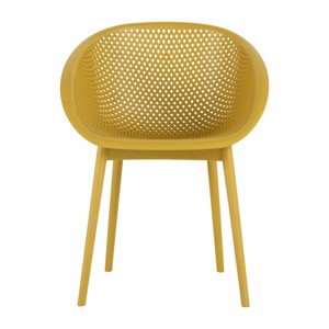 GlasFlength Accent Chairs Modern Stackable Lounge Chairs All Weather Construction For Indoor Outdoor Spaces, Yellow, 23.23"*23.23"*30.91" - 1 of 4