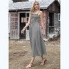 INSPIRE CHIC Women's Gingham Summer Spaghetti Strap Sleeveless Smocked Sundress A-Line Maxi Dress - 4 of 4