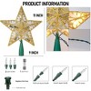 Aoibox 11 Inch Gold Star Christmas Tree Topper Set with 10 Warm White Lights Glitter Metal Wire Design for Holiday Tree Decoration - 4 of 4