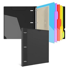 Itopfox 3-Ring Telescoping Project Organizer Binder with Customizable Front Cover, 13 Pockets, 5 Color Dividers, Plastic Binder Pocket, 225 Sheet - 1 of 4