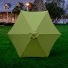 9' x 9' Round Wood Grain Steel Patio Umbrella Lime Green - Astella: Water-Resistant, Push-Up, No Assembly Required - 4 of 4