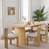 SpassWay 30"H Oval Wood Dining Table Kitchen Table Conference Table with Double Pedestal - 2 of 4