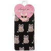 Memoi Always Be Furbulous Crew Socks Black One Size - 4 of 4