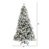 5ft. Flocked Mixed Pine Artificial Christmas Tree with 150 Clear LED Lights – Snowy Winter Holiday X-Mas Accent - 2 of 4