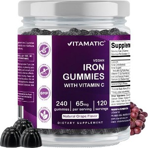Iron 65 mg Gummies Supplement for Women & Men - 240 Vegan Gummies - 1 of 4