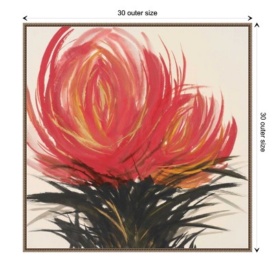 Clover Blossom II Bronze Framed Floral Canvas Art Print 30 in.