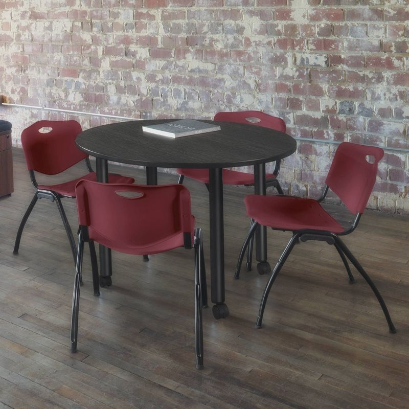 Kee Round Breakroom Dining Table with Mobile Legs - Regency, 5 of 8