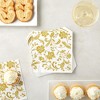 Blue Panda BLUE PANDA 100 Pack White & Gold Disposable Floral Paper Napkins, 6.5x6.5”, Napkins for Wedding, Birthday, Anniversary - 4 of 4