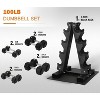 Rubber Coated Hex Dumbbell Set with Storage Rack, Free Weights for Home Gym - 3 of 4