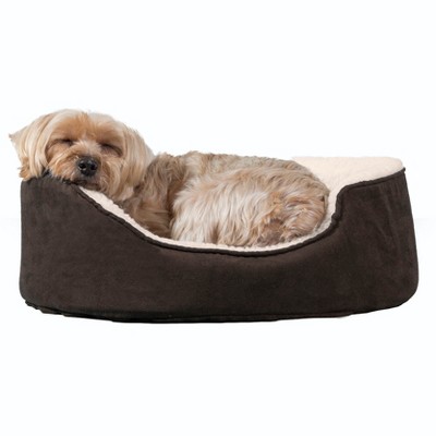 FurHaven Faux Fleece & Suede Oval Cuddler Dog Bed