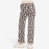 Amaryllis Women's  Leopard Print Knit Pants High-Waist Elastic Band Wide-Leg Lounge Bottoms with Soft and Stretchy Fabric - 2 of 4