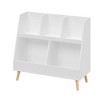 Kids Bookshelf with Toy Organizer, 5 Cubbies Children's Storage Shelf, 2-Tier Open Bookcase, Toy Storage Cabinet for Children's Room, Playroom - 4 of 4