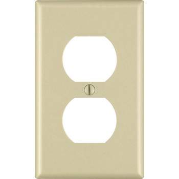 Leviton Ivory 1 gang Thermoset Plastic Duplex Outlet Wall Plate 10 pk