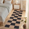 Washable Modern Living Room Rugs, Gingham Check Non Slip Bedroom Carpet, Geometric Checkered Indoor Floor Rugs for Dining Room - 3 of 4