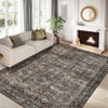Washable Rugs Rug for Living Room Vintage Non Slip Bedroom Rug Retro Floral Accent Rugs Soft Faux Wool Low Pile Stain Resistant Carpet for Office - 3 of 4