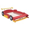 Whisen Unique Design Twin Size Race Car-Shaped Platform Bed with Wheels - 3 of 4