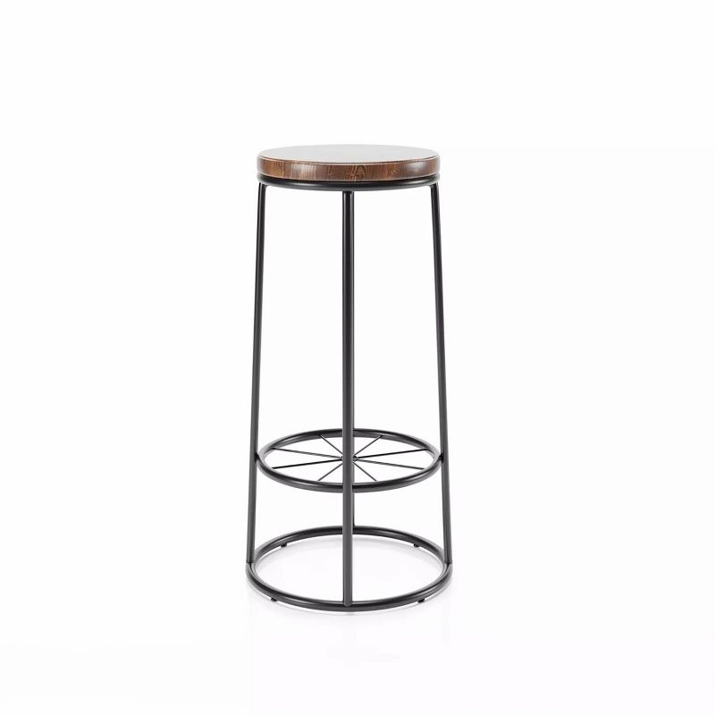 24/7 Shop At Home Set of 2 33&#34; Pilat Barstools with Wood Seat Light Gray, 5 of 7