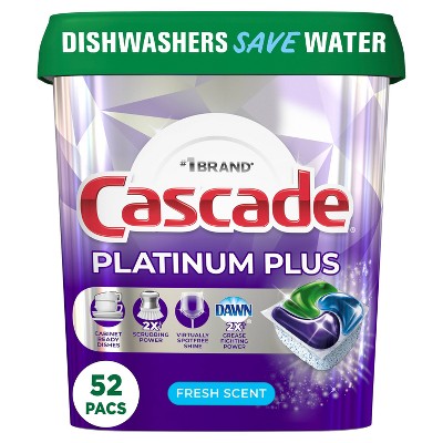 Cascade Fresh Platinum Plus Action Pacs Dishwasher Detergents