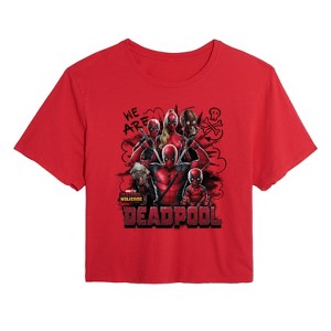 Women's - Marvel - We Are Deadpool Doodles Cropped Graphic T-Shirt - 1 of 4