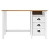 Desk White and Natural Solid Pine Wood Medium Writing Desk - 2 of 4