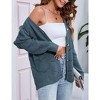 Coolmee Women's Lightweight Crochet Cardigan Casual V Neck Long Sleeve Button up Bolero Shrug Sweater - 3 of 4