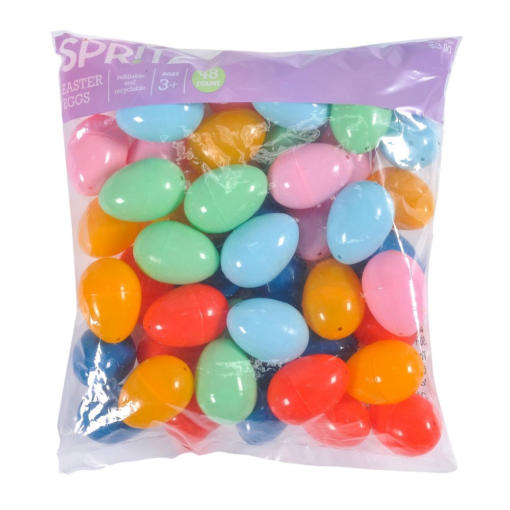 48ct Easter Plastic Eggs Mixed Colors - Spritz