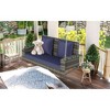 TIRAMISUBEST 2-Person Wicker Hanging Porch Swing with Chains,Cushion,Pillow,Rattan Swing Bench for Garden,Backyard,Pond - 2 of 4