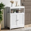 Costway Bathroom Floor Cabinet Free Standing Storage Organizer w/ Double Shutter Doors - 4 of 4