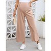 Coolmee Womens Maternity Casual Loose Fit Palazzo Pants Smocked Elastic High Waist Lounge Long Wide Leg Trousers - 2 of 4