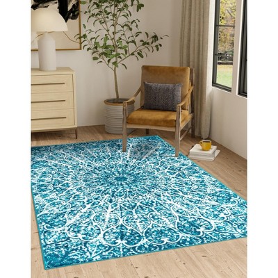 Unique Loom 2' 2 X 3' 1 Rectangle Sofia Turquoise Area Rug : Target