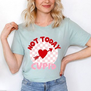 Simply Sage Market Women's Not Today Cupid Checkered Short Sleeve Graphic Tee - 1 of 4