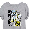 Women's - Star Wars - The Mandalorian Mando Helmet Grid Oversized Graphic T-Shirt - 2 of 4