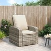 vidaXL Garden Reclining Chair Light Brown PE rattan Single - 2 of 4