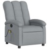 vidaXL Adjustable Massage Recliner Chair-Light Gray Fabric With Vibration Function-Manual Reclining Lounge Armchair For Home - 3 of 4