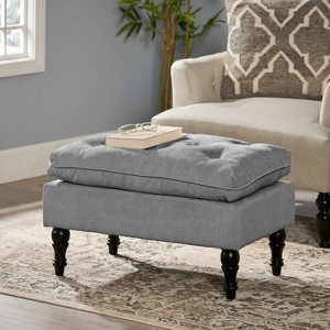 28.5"W Accent Ottoman Chair with Upholstered Tufted Top -Christopher Knight Home - 1 of 4