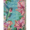 Manual Woodworks and Weavers Floral Woven Cotton Blend Throw Blanket 60 Inch Hummingbird Hibiscus by Geoffrey Allen - 3 of 3