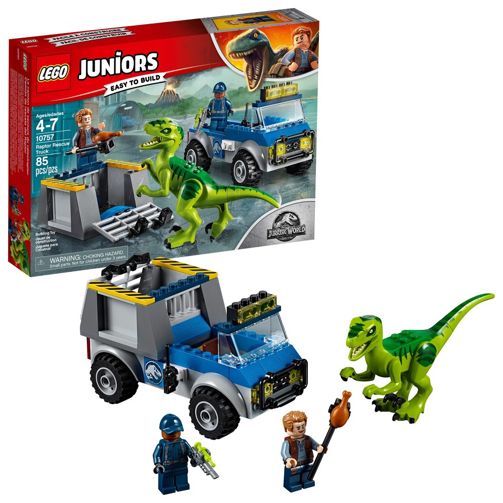 UPC 673419284103 product image for LEGO Juniors Jurassic World Raptor Rescue Truck 10757 | upcitemdb.com