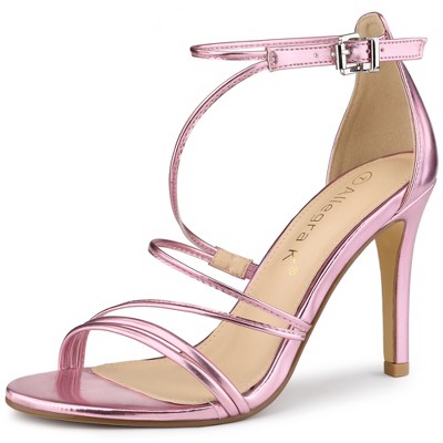 Allegra K Women's Strappy Stiletto Ankle Strap Sandals