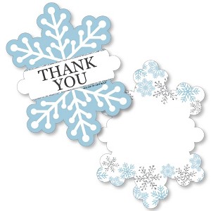 Big Dot of Happiness Winter Wonderland - Shaped Thank You Cards - Snowflake Holiday Party & Winter Wedding Thank You Cards with Envelopes - Set of 12 - 1 of 4