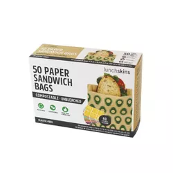 Lunchskins Non Wax + UnBleach Kraft Sandwich Bags Avocado - 50ct