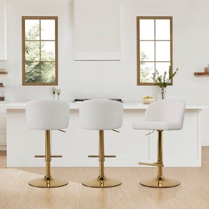 Spruce&Spring Modern Adjustable Swivel Bar Stools Set with Arched Footrest - 1 of 4