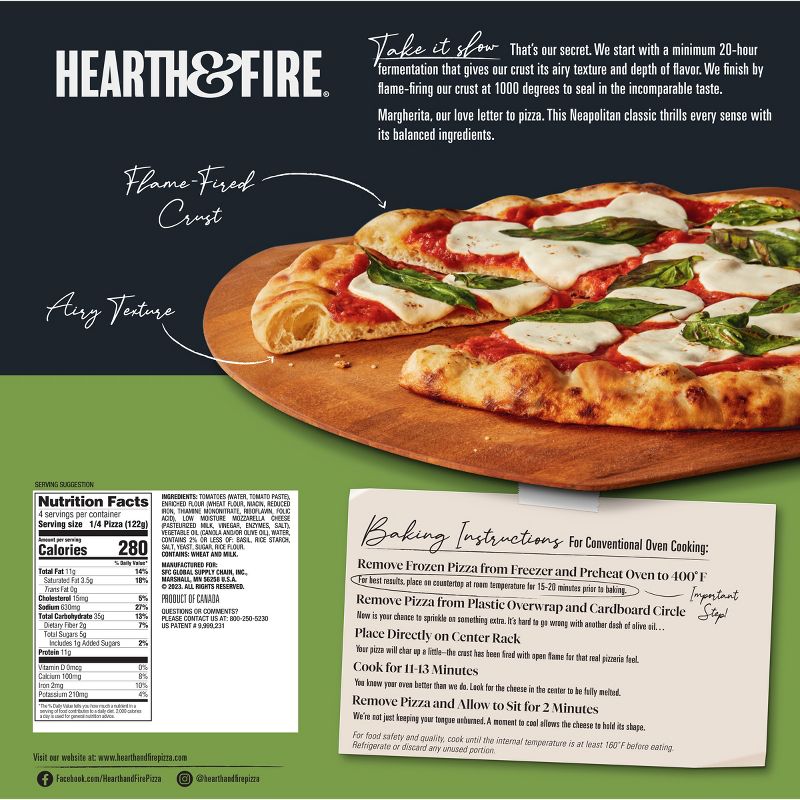 Hearth &#38; Fire The Margherita Frozen Pizza - 17.2oz, 3 of 12